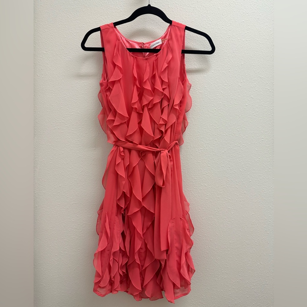 Calvin Klein Coral Party or Formal Dress Beautiful, size 6 - Picture 2 of 12